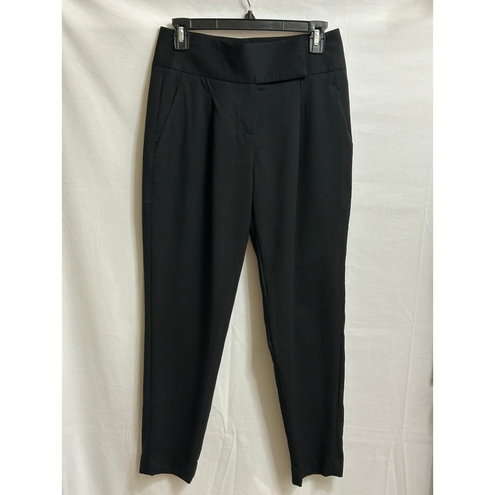 Theory Kina Womens 2 Virgin Wool High Rise Black Pleated Dress‎ Pants Slim Fit